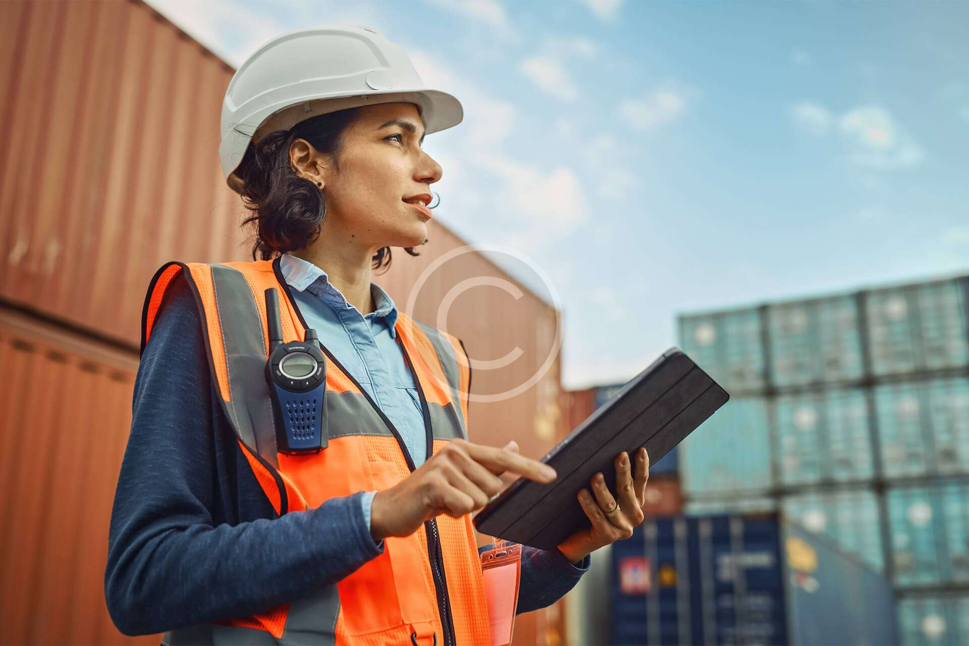Logistics worker at port